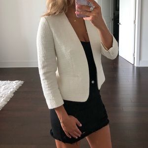 White textured blazer